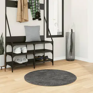 Rug OVIEDO Short Pile Anthracite 80 cm