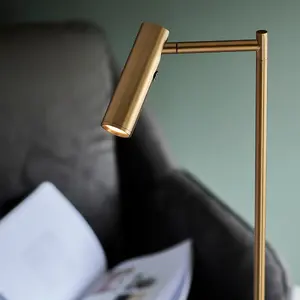 Luminosa Dedicated LED Reader Task Floor Lamp Warm Brass