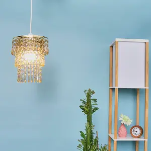 ValueLights Modern Decorative Gold And Champagne Jewel Acrylic Bead Ceiling Pendant Light Shade