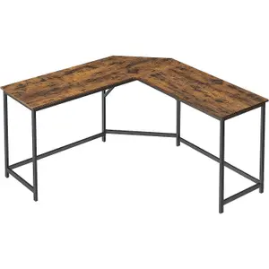 VASAGLE L-Shaped Computer Desk, Corner Desk for Study, Home Office, Gaming, Space-Saving, Easy Assembly, Industrial Design