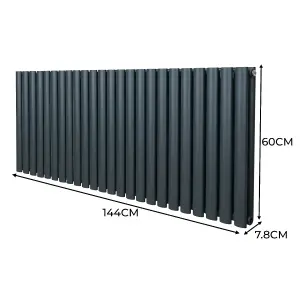 Oval Radiator - 600 x 1440mm - Anthracite