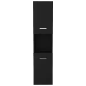 Berkfield Bathroom Cabinet Black 30x30x130 cm Engineered Wood