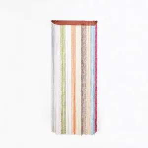 Multicolour String Door Curtain Fly Screen - 90 x 200cm Colourful Summer Doorway - Keeps Flies, Insects, Wasps Out