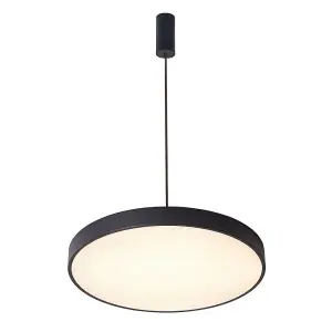 Luminosa Modern LED Hanging Pendant Black, Warm White 3000K 3600lm