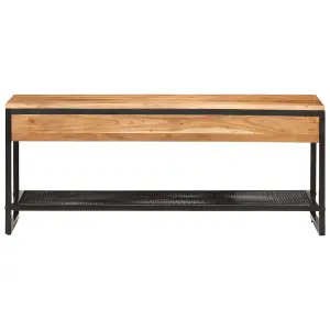 Berkfield Shoe Bench 110x35x45 cm Solid Wood Acacia and Iron