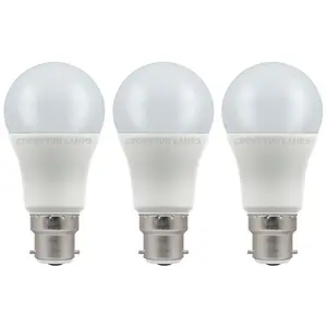 Crompton Lamps LED GLS 11W B22 Dimmable Warm White Opal (75W Eqv) (3 Pack)