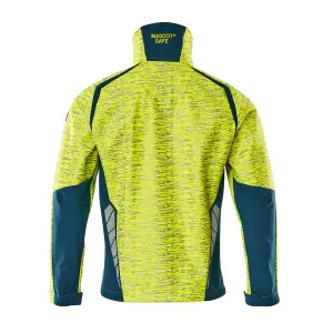 Mascot Accelerate Safe Softshell Jacket with Reflectors (Hi-Vis Yellow/Dark Petroleum)  (XXXXX Large)