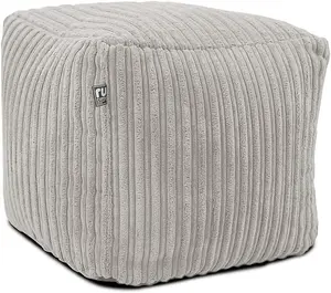 rucomfy Jumbo Cord Cube Beanbag - Platinum