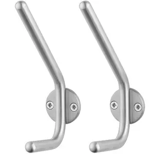 AFIT Stainless Hat and Coat Hook - 130mm - Pack of 2 - Satin Stainless Steel