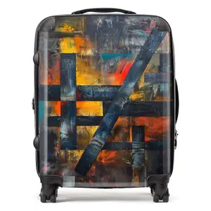 Geometric Interplay: Abstract Patterns Suitcase - Large