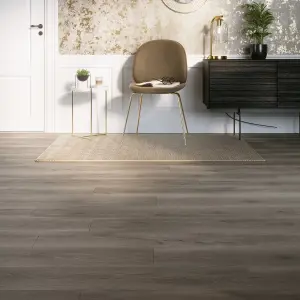 GoodHome Oldbury Grey Wood planks Oak effect Laminate Flooring, 1.73m²