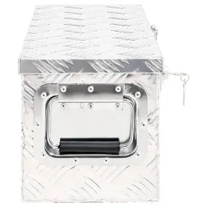 Berkfield Storage Box Silver 60x23.5x23 cm Aluminium