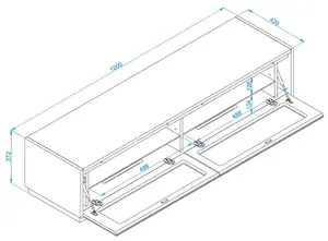 Horizon reversible TV-Stand Black/Light Oak/Walnut