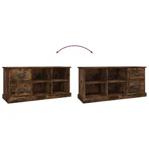 Berkfield TV Cabinet Smoked Oak 102x35.5x47.5 cm Engineered Wood