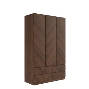 GFW Catania 3 Door 4 Drawer Wardrobe Royal Walnut