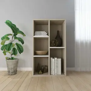 Berkfield Book Cabinet/Sideboard White and Sonoma Oak 50x25x80 cm Engineered Wood