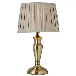 Brass Table Lamp Light 355mm Tall Aged Metal Base Only Classic Desk Sideboard