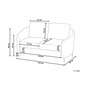 2 Seater Fabric Sofa Grey TROSA