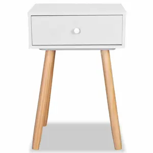 Morwenna 1 Drawer Bedside Table (Set of 2) White