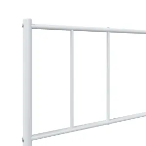 Berkfield Metal Bed Frame with Headboard White 75x190 cm 2FT6 Small Single