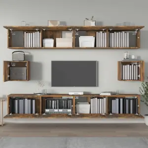 Berkfield 6 Piece TV Cabinet Set Smoked Oak Engineered Wood