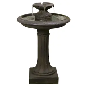 Primrose Maleda Antique Effect Bird Bath Outdoor Water Fountain H71cm