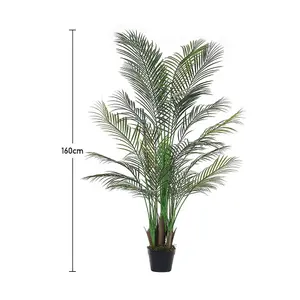 Artificial Palm Tree Indoor Decorative Plant in Black Pot 160 cm