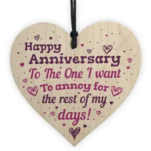 Red Ocean Handmade Wedding Anniversary Wooden Hanging Heart Plaque Marriage Gift For Him Her Keepsake