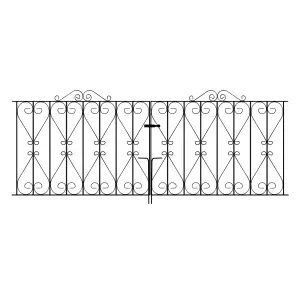 REGA Metal Scroll Double Driveway Garden Gate 2438mm GAP x 914mm High RDZP13