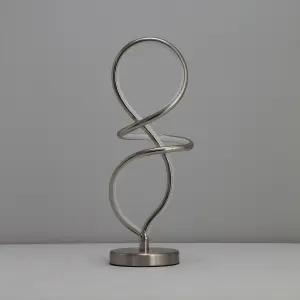 Inlight Leda Spiral Satin nickel effect Table light