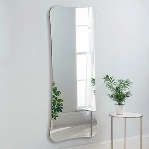 Full Length Irregular curved Mirror Gold