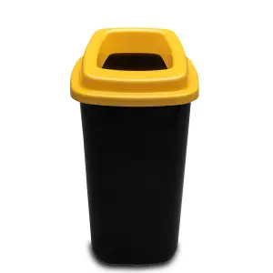 Home Centre Plastic Recycling Kitchen Office Waste Bin 45 Litre Yellow Open Lid Touchless Rim