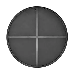 Alcantera Round Metal Frame Wall Mirror Simple and Elegant Modern Design Black / 60cm H x 60cm W