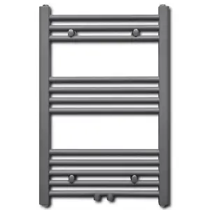 Grey Bathroom Central Heating Towel Rail Radiator Straight 500x764mm