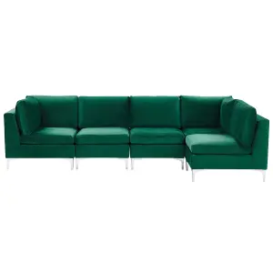 Corner Sofa EVJA Green Velvet Left Hand