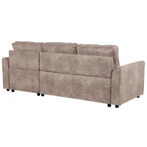 Corner Sofa NESNA Brown Faux Leather Left Hand