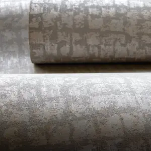 Galerie Adonea Zeus Grey Copper Metallic Geometric 3D Embossed Wallpaper Roll