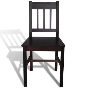 Berkfield Dining Chairs 2 pcs Dark Brown Pinewood