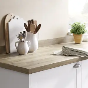 GoodHome 38mm Kabsa Matt Wood effect Laminate & particle board Post-formed Kitchen Worktop, (L)3000mm