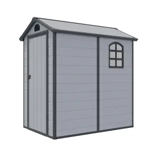 4 x 6 Single Door Apex Plastic Shed (Light Grey)