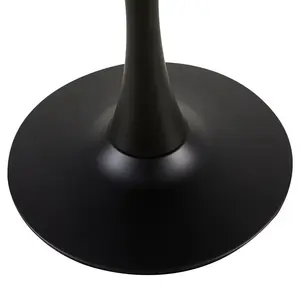 Kingsley Round Metal Base Dining Table Black / 73cm H x 70cm W x 70cm D