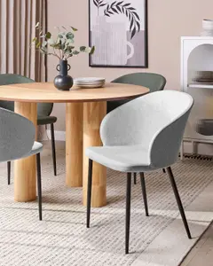 Set of 2 Dining Chairs MASON Light Grey