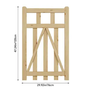 Outdoor Wooden Garden Gate Fence with Door Latch 76cm W x 120cm H