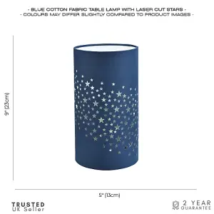 Modern Stars Decorated Children/Kids Midnight Blue Cotton Bedside Table Light