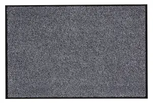 Washamat Black Plain Heavy duty Barrier mat, 90cm x 60cm