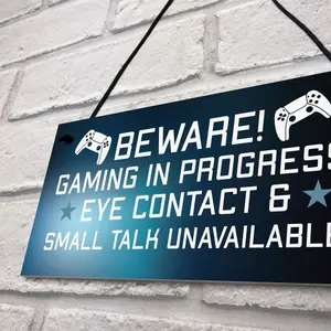 Funny Rude Gaming Sign Christmas Birthday Gift For Son Brother Bedroom Sign