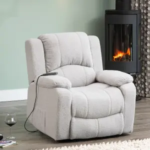 Ellington Electric Lift Assist Recliner with Massage and Heat - Light Grey