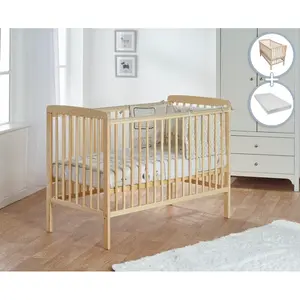 Sydney Cot with Mattress Natural