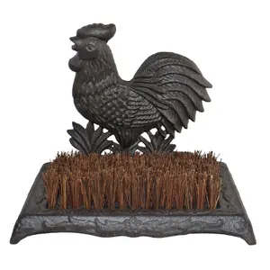 Cast Iron Garden Boot Brush, Cockerel Design