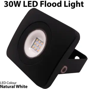 PREMIUM Slim Outdoor 30W LED Floodlight Bright Security IP65 Waterproof Light